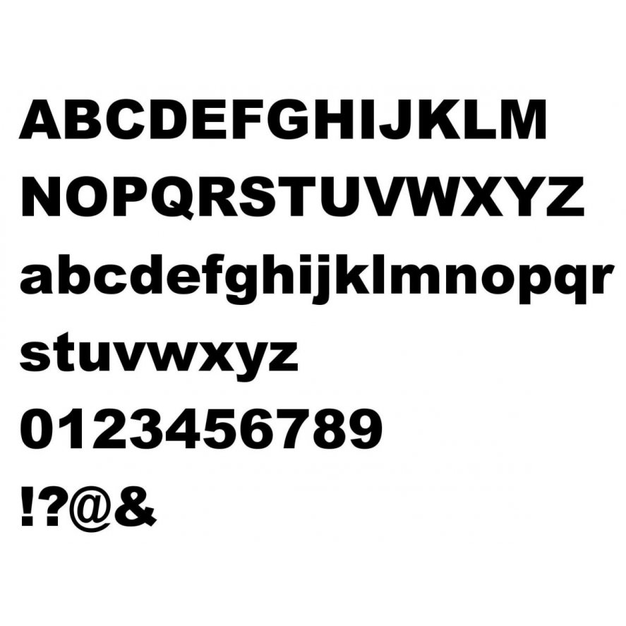 Bokstavsskylt ARIAL BLACK