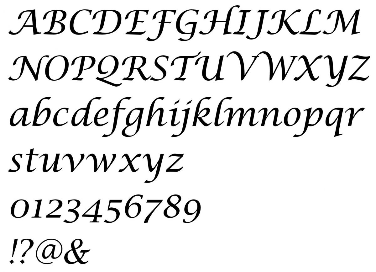 Bokstav av gran LUCIDA CALLIGRAPHY
