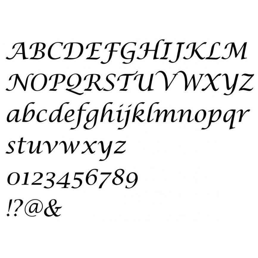 Bokstav av gran LUCIDA CALLIGRAPHY