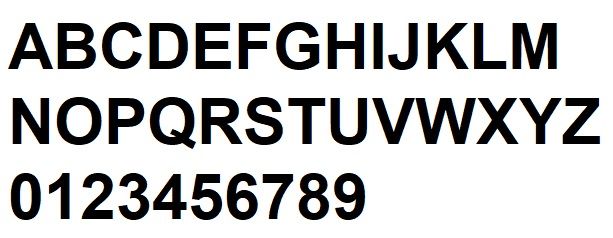 Hålbokstav i vit PVC ARIAL BOLD