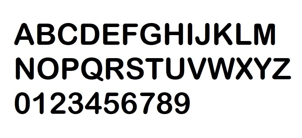 Hålbokstav i vit PVC ARIAL ROUNDED