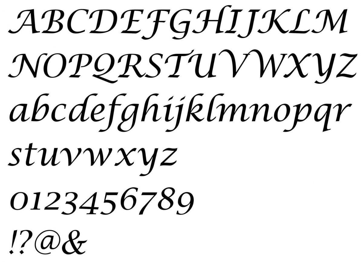 Bokstavsskylt LUCIDA CALLIGRAPHY