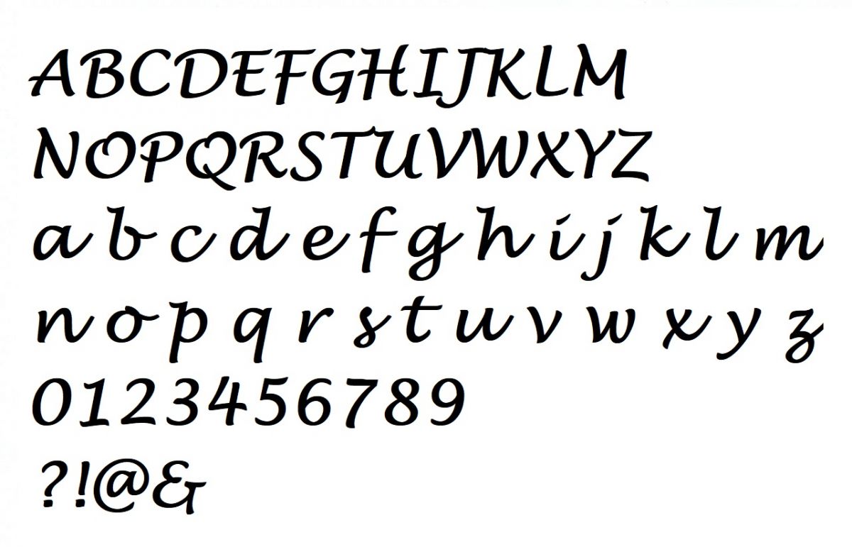 Plastbokstav PVC svart LUCIDA HANDWRITING