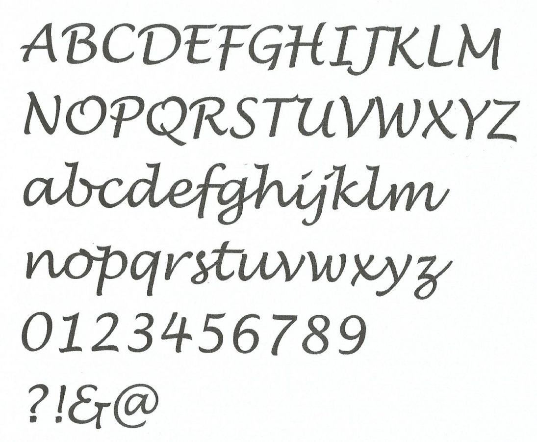 Polystyrenbokstav LUCIDA HANDWITING