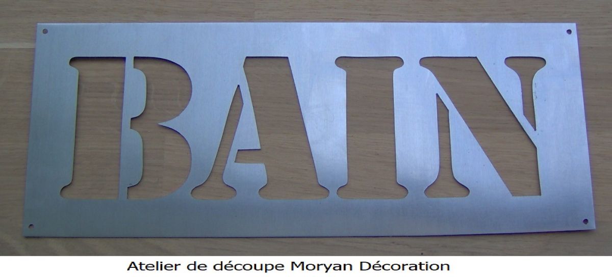 Deco stencil, metallbokstav zink BATH