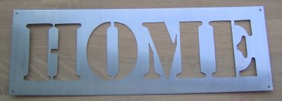 Dekorativ stencil, metallbokstav HOME