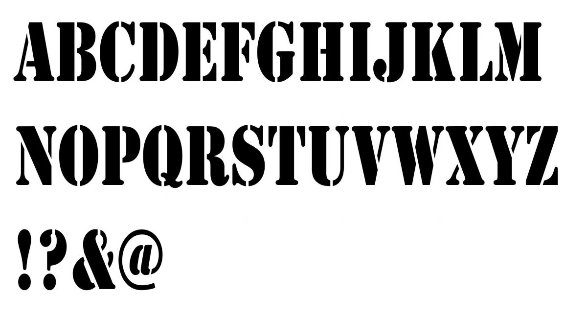 Stencil bokstav ARMY CONDENSED