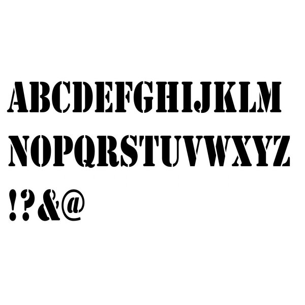 Stencil bokstav ARMY CONDENSED