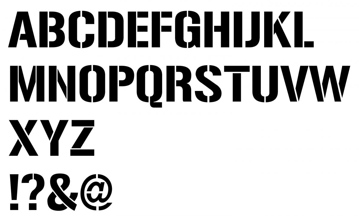 Stencil bokstav GUNPLAY REGULAR