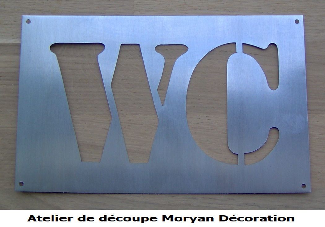 Stencil, metallbokstav zink WC