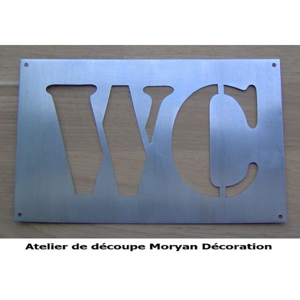 Stencil, metallbokstav zink WC