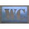 Stencil, metallbokstav zink WC