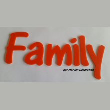 Plexiglasbrev Family , höjd 20 cm