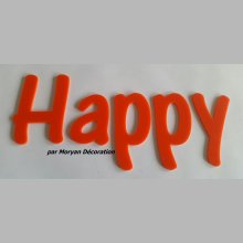 Happy deco bokstav i plexiglas, höjd 20 cm