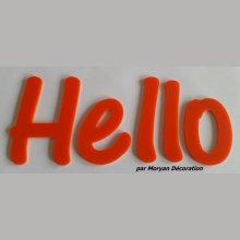Hello deco brev i plexiglas, höjd 20 cm