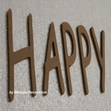 Dekorativ träbokstav HAPPY