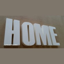 Dekorativ polystyrenbokstav HOME , höjd 20 cm
