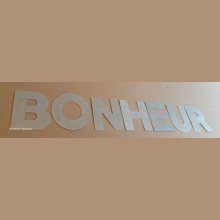 Dekorativ bokstav i zink BONHEUR 20 cm